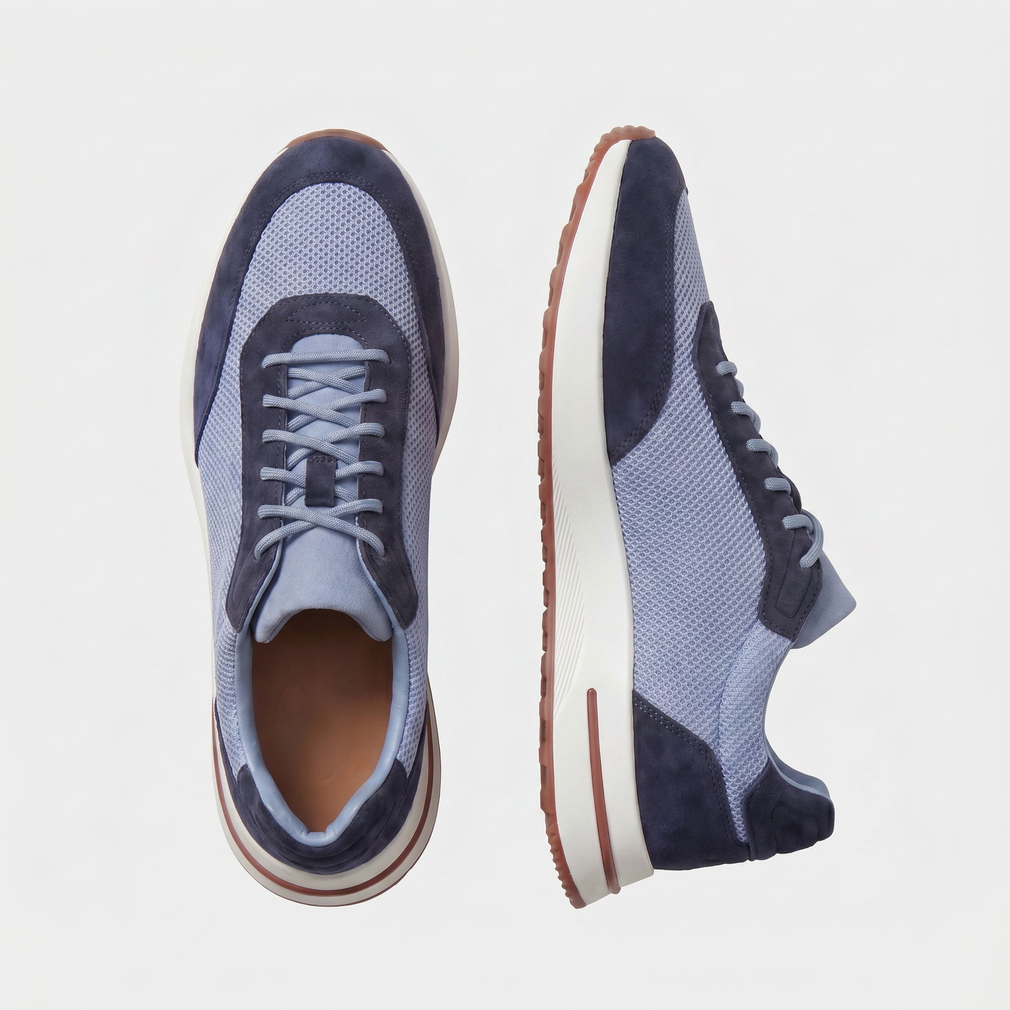 Palazzo Runner Mesh Sky Navy