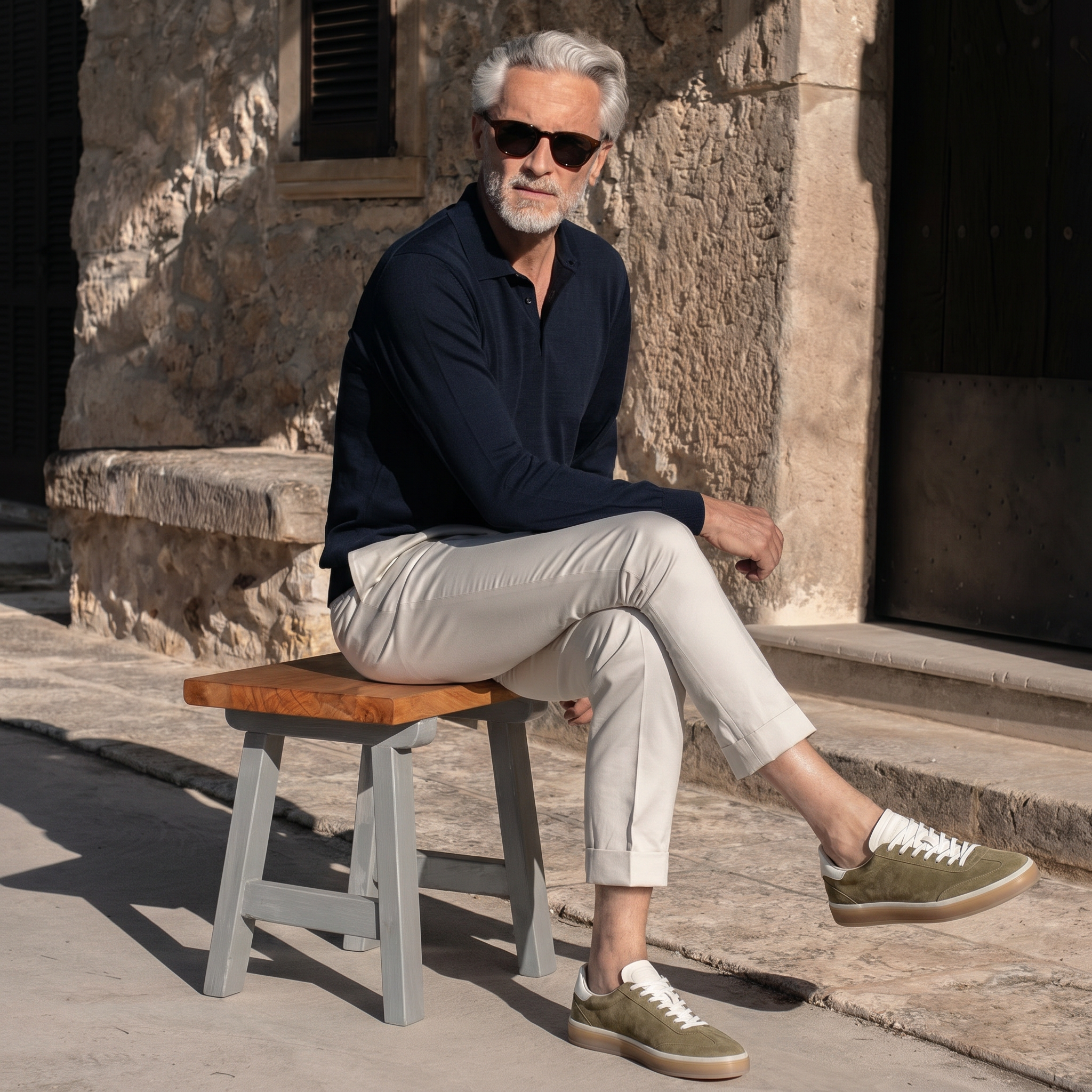 Riviera Court Sneaker Suede Olive Military