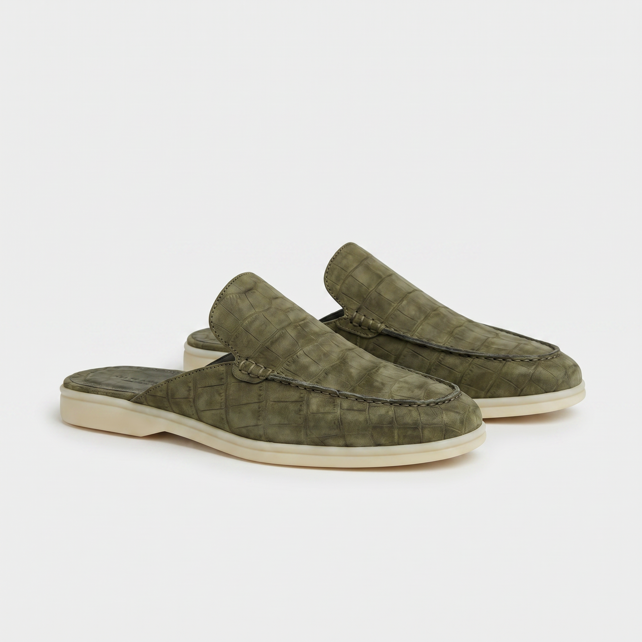 Positano Croco Mule Olive