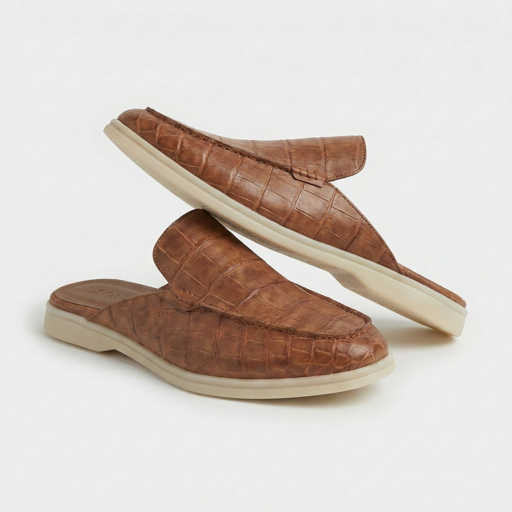 Positano Croco Mule Tan