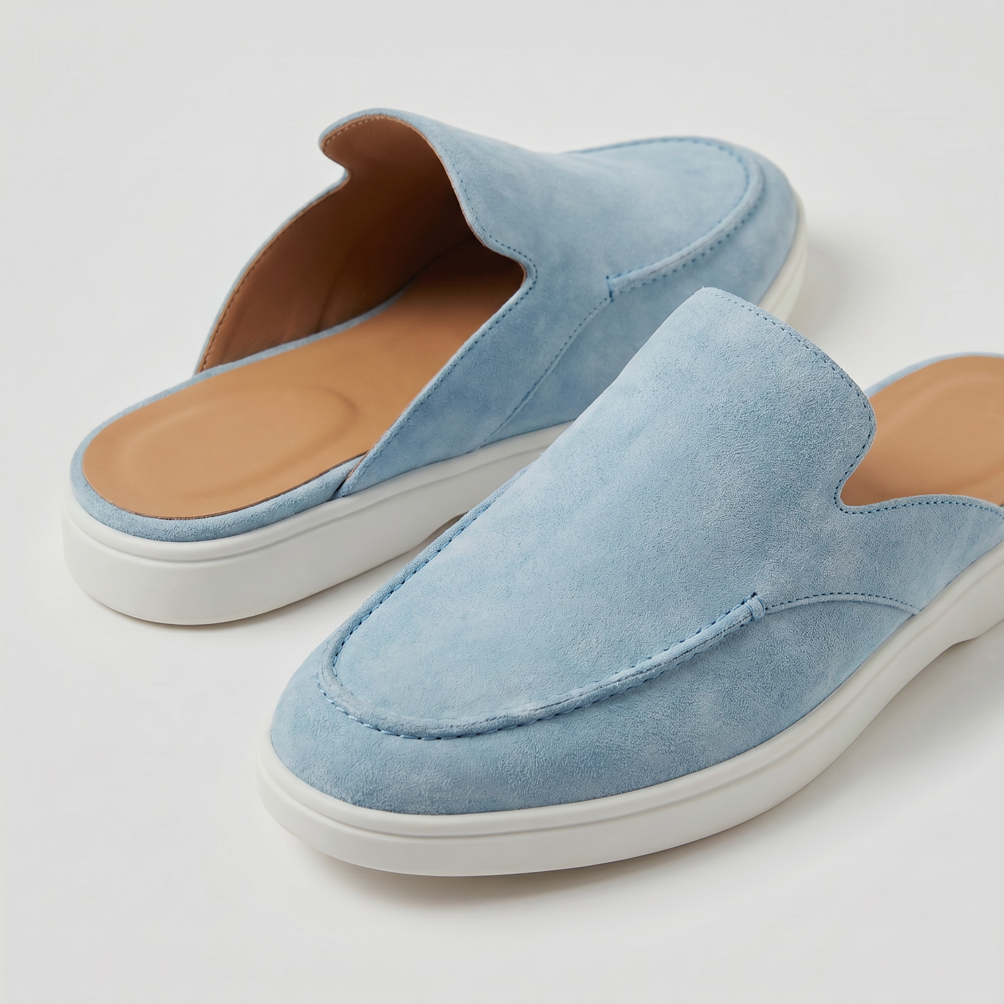 Positano Wildleder-Mule II Himmelblau